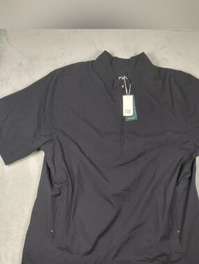 NWT Cutter & Buck Navy Short-Sleeve Quarter-Zip golf rain Jacket - Men XXXL
